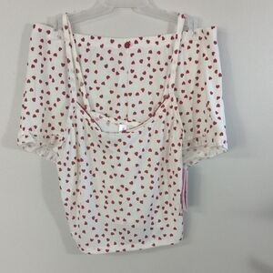 wild fable White Camisole with Red Heart Print